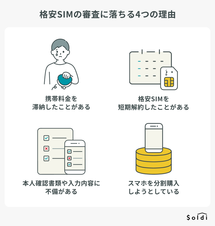 格安SIMの審査に落ちる4つの理由