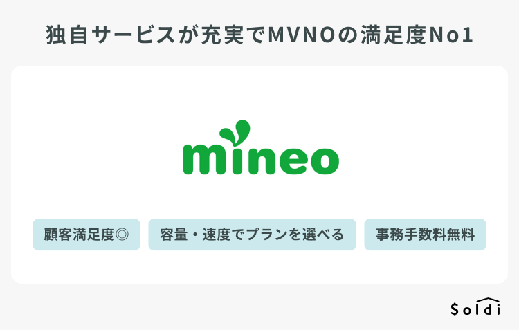 mineoは独自サービスが充実でMVNOの満足度No1