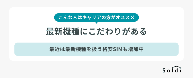 こんな人はキャリアが向いている:最新機種にこだわりがある こんな人はキャリアが向いている:最新機種にこだわりがある