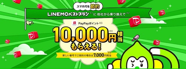 ヤフー限定 LINEMO申込み特典