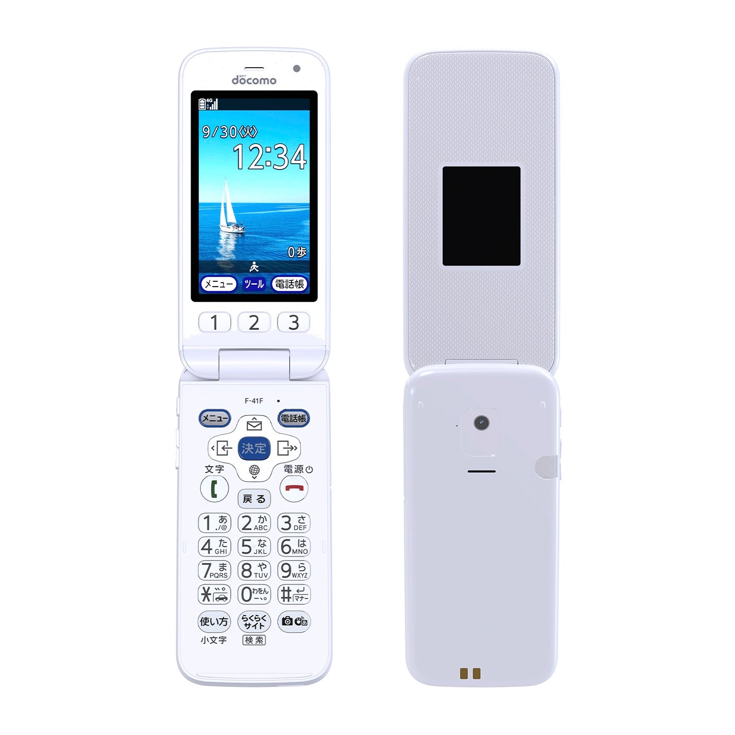 F-01M ホワイト 折りたたみ式携帯電話 本体　docomo ドコモ 富士通 らくらくホン F-01M 価格比較 - 価格.com