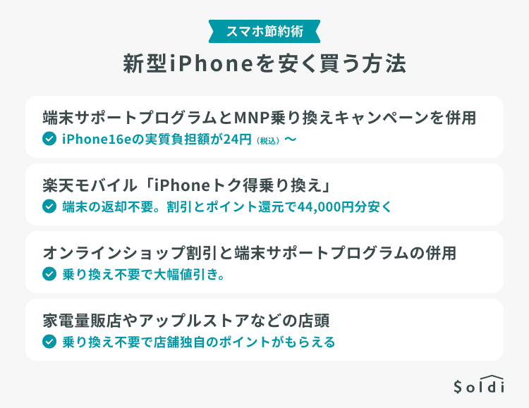 新型iPhoneを安く買う方法