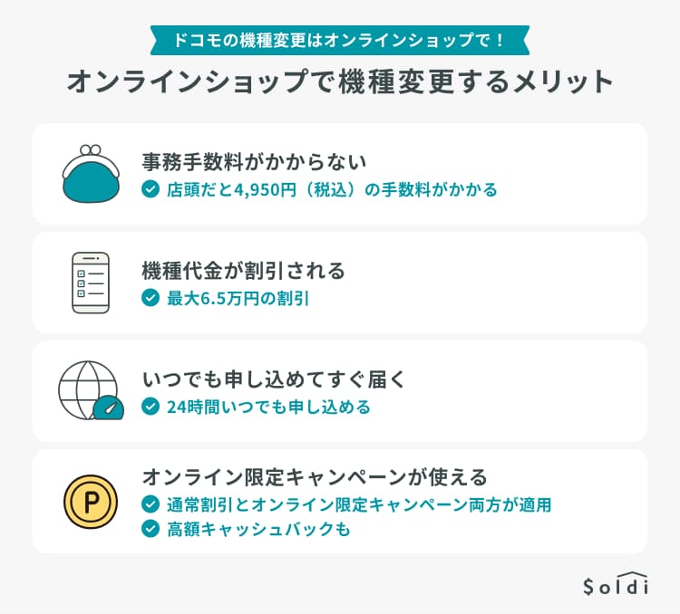 ドコモオンラインショップで機種変更するメリット
