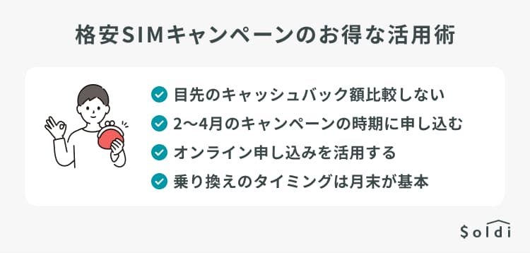 格安SIMキャンペーンのお得な活用術