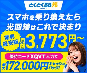 GMOとくとくBB最大172,000円キャッシュバックキャンペーン