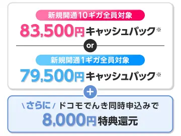 GMOとくとくBBドコモ光のトクトクキャンペーンのキャッシュバック内訳