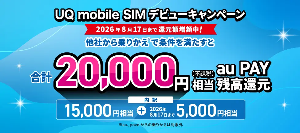 UQモバイル SIMデビューキャンペーン