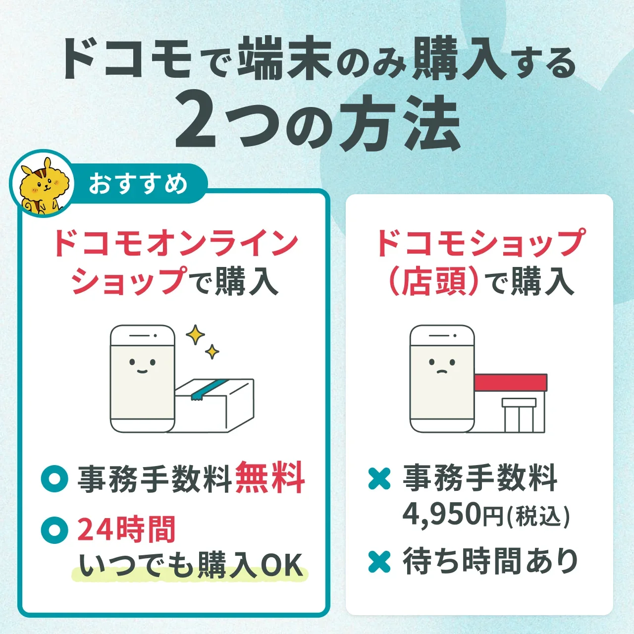 ドコモで端末のみ購入する2つの方法