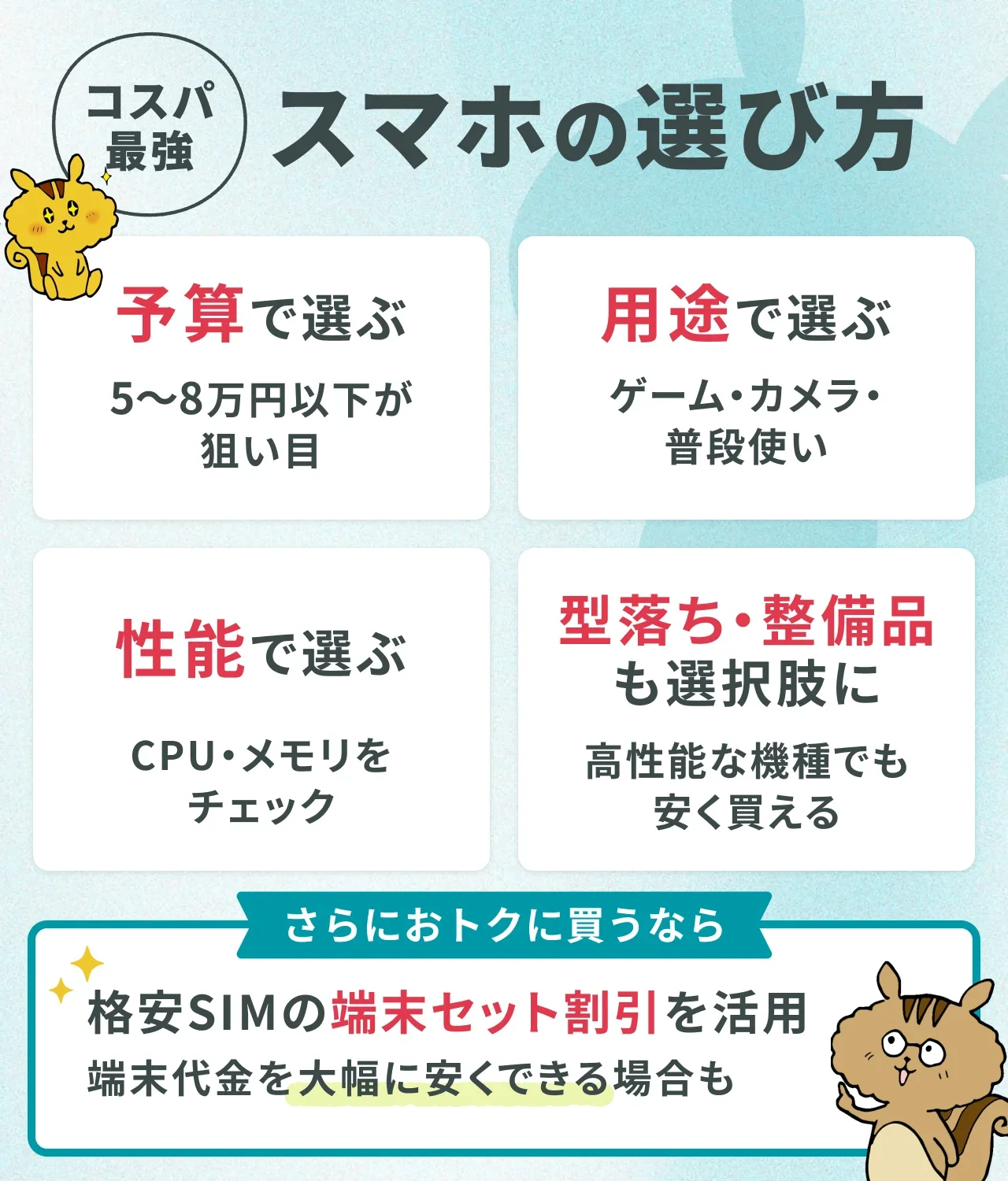 コスパ最強スマホの選び方