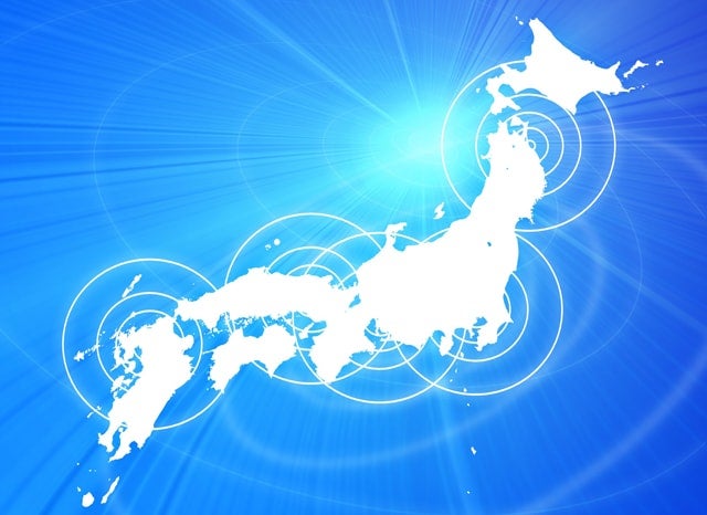 日本列島がネットに繋がっているイメージ